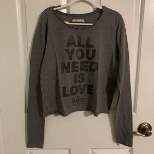 Hollister Beatle's Band T-Shirt Cropped Gray